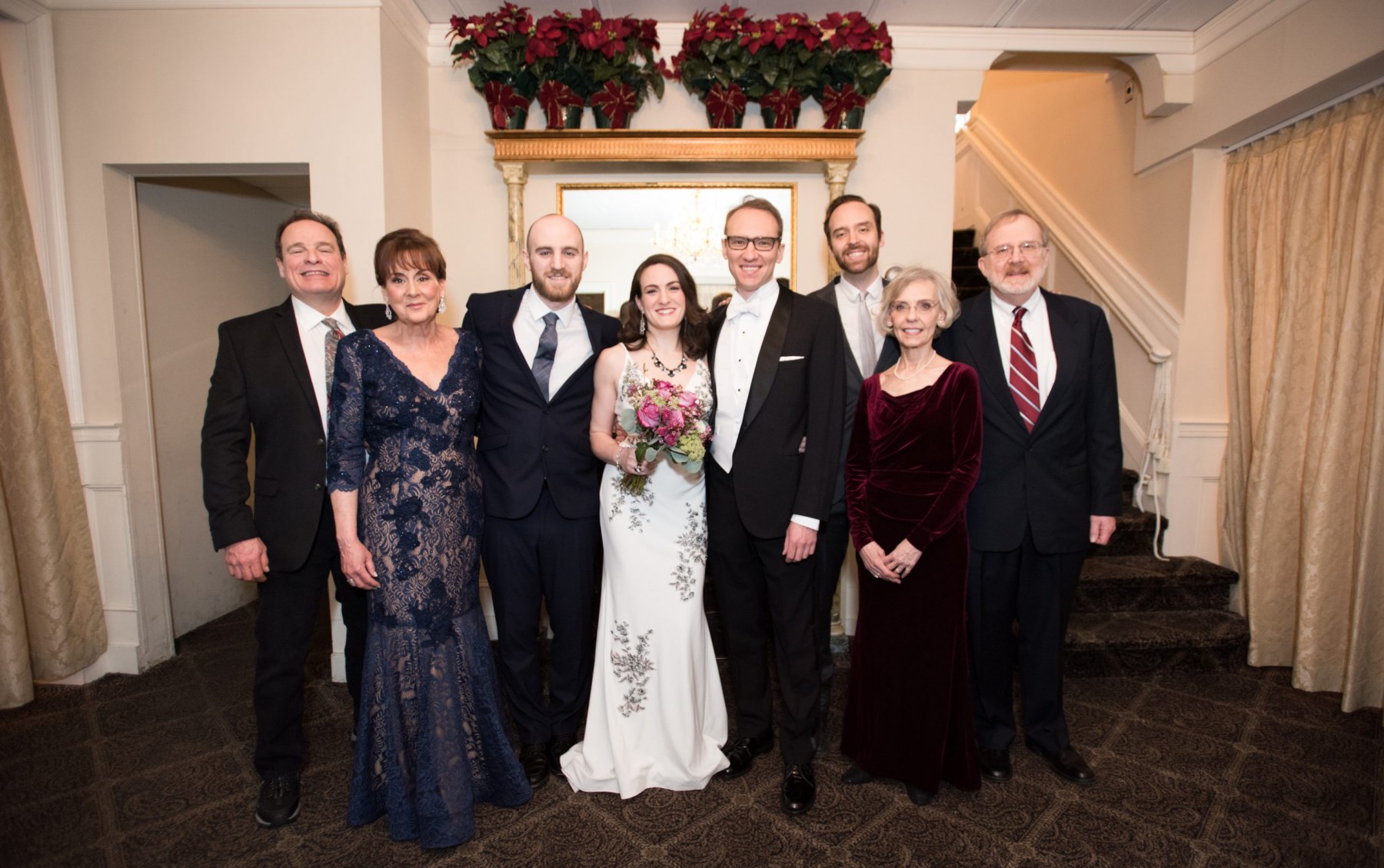 With our parents and our brothers at our wedding!