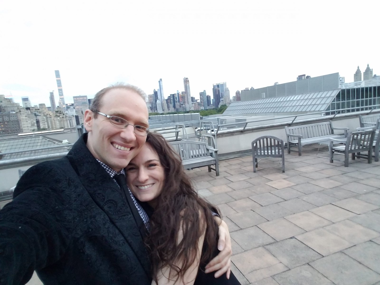 Hanging at the Met Museum Rooftop after an event.